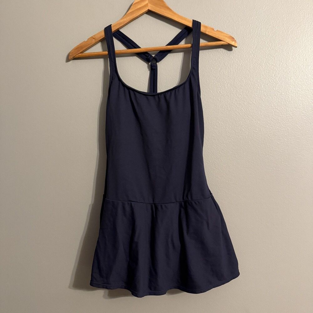 Lauren Ralph Lauren Navy Blue Swimsuit Skirt Beach Resort Vacation old money 14